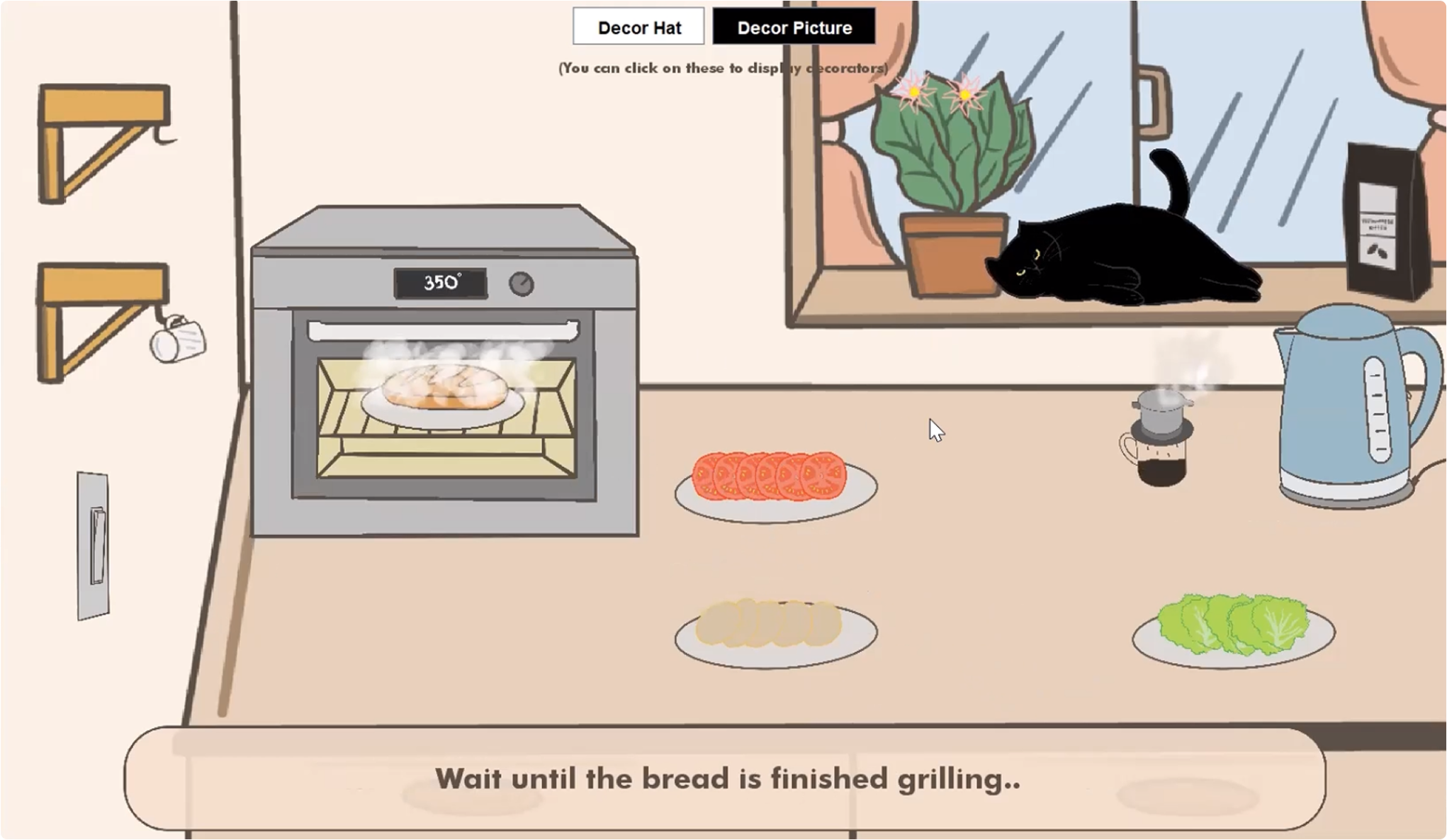 Iteration screen: Wait until the bread is finished grilling