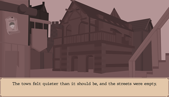 Cutscene: quiet town streets