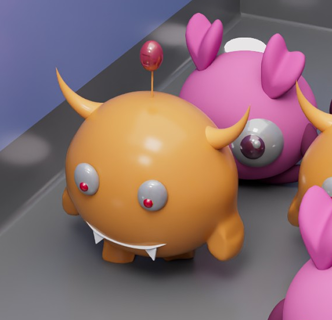 3D model — Orange Big Horn Monster